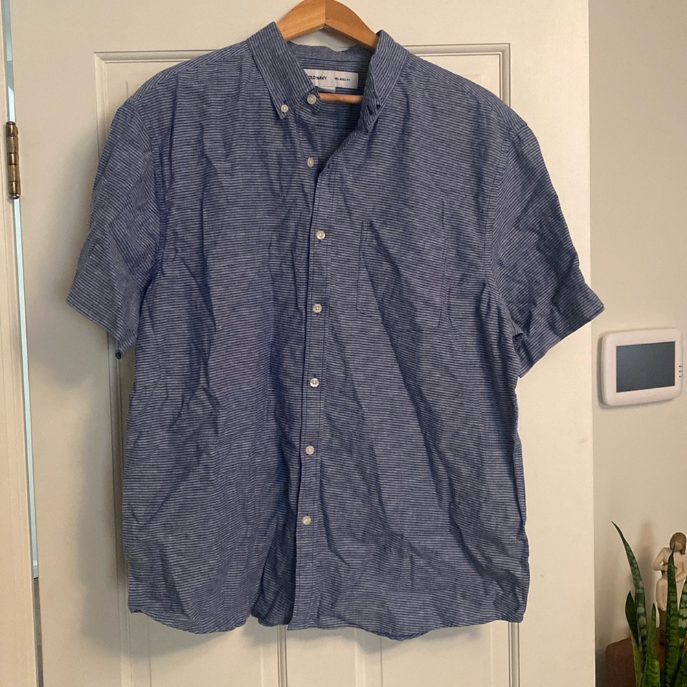 Men’s Old Navy Striped Button Up Short Sleeve XL